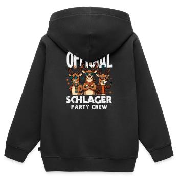 Official Schlager Party Crew Rentiere Festival - Kinder Premium Organic Zip Hoodie - Schwarz - Hinten - AI Model Kid Male (0cm)