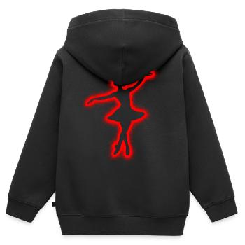 Danseuse de ballet Ballerina Danseuse de ballet - Sweat Premium à capuche zippé enfant bio - noir - Dos - AI Model Kid Male (0cm)