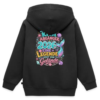 Kita Abgängerin 2026 Meerjungfrauenlegende - Kinder Premium Organic Zip Hoodie - Schwarz - Hinten - AI Model Kid Male (0cm)