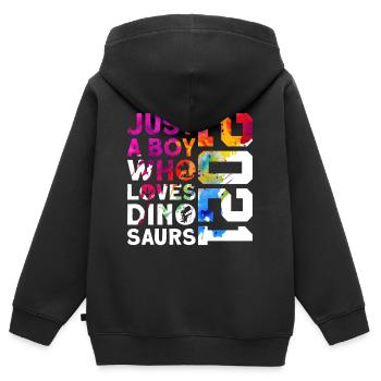 DINO 2021 DINOSAURIER 5. GEBURTSTAG - Kinder Premium Organic Zip Hoodie - Schwarz - Hinten - AI Model Kid Male (0cm)