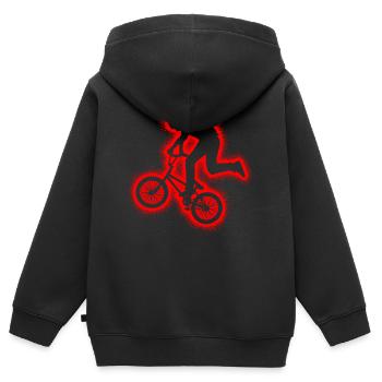 BMX Vélo Hommes Garçons BMX Kids - Sweat Premium à capuche zippé enfant bio - noir - Dos - AI Model Kid Male (0cm)