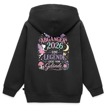 Kita Abgängerin 2026 Magische Feenlegende - Kinder Premium Organic Zip Hoodie - Schwarz - Hinten - AI Model Kid Male (0cm)