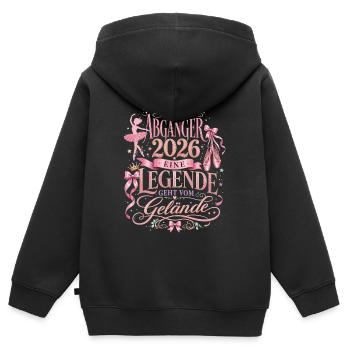 Kita Abgängerin 2026 Kleine Ballettlegende - Kinder Premium Organic Zip Hoodie - Schwarz - Hinten - AI Model Kid Male (0cm)