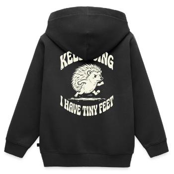 Continuer Petits pieds Motivation - Sweat Premium à capuche zippé enfant bio - noir - Dos - AI Model Kid Male (0cm)