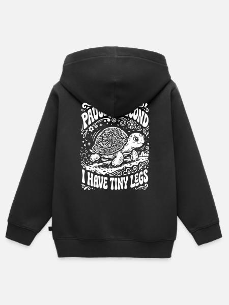 Tiny Legs Pause Lustiger Spruch - Kinder Premium Organic Zip Hoodie - Schwarz