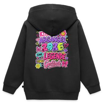 Kita Abgänger 2026 – Bunte Abschiedslegende - Kinder Premium Organic Zip Hoodie - Schwarz - Hinten - AI Model Kid Male (0cm)