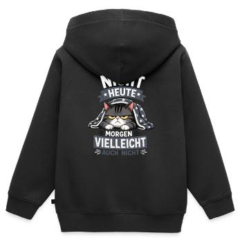 Heute Vielleicht Auch Nicht Lustige Katze - Kinder Premium Organic Zip Hoodie - Schwarz - Hinten - AI Model Kid Male (0cm)