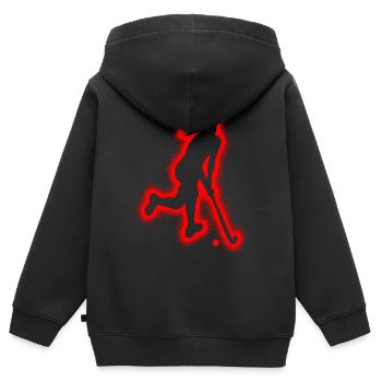 Hockey Floorball Damen Kinder Mädchen Feldhockey - Kinder Premium Organic Zip Hoodie - Schwarz - Hinten - AI Model Kid Male (0cm)