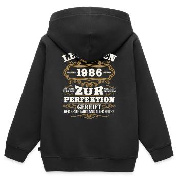 Legenden 1986 Vintage Geschenk zum 40. Geburtstag - Kinder Premium Organic Zip Hoodie - Schwarz - Hinten - AI Model Kid Male (0cm)