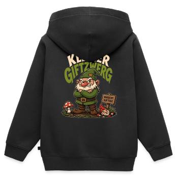 Kleiner Giftzwerg – Frecher Humor Spruch - Kinder Premium Organic Zip Hoodie - Schwarz - Hinten - AI Model Kid Male (0cm)
