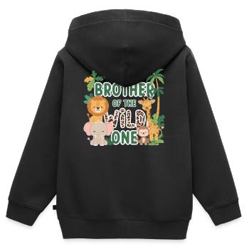 Frère du Sauvage - Sweat Premium à capuche zippé enfant bio - noir - Dos - AI Model Kid Male (0cm)