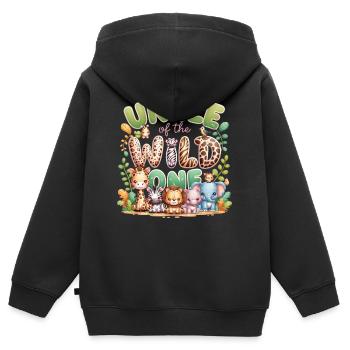 Oncle de la meute sauvage - Faune - Sweat Premium à capuche zippé enfant bio - noir - Dos - AI Model Kid Male (0cm)
