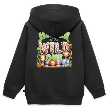 Oncle du Sauvage - Sweat Premium à capuche zippé enfant bio - noir - Dos - AI Model Kid Male (0cm)