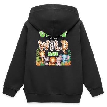 Oncle du Sauvage - Sweat Premium à capuche zippé enfant bio - noir - Dos - AI Model Kid Male (0cm)