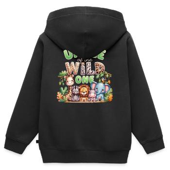 Oncle du Sauvage - Sweat Premium à capuche zippé enfant bio - noir - Dos - AI Model Kid Male (0cm)