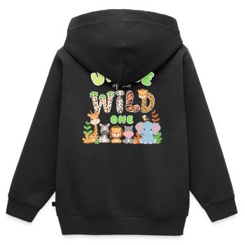 Oncle du Sauvage - Sweat Premium à capuche zippé enfant bio - noir - Dos - AI Model Kid Male (0cm)