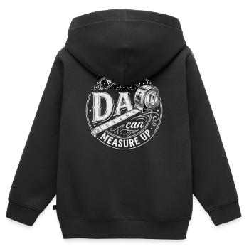 No Other Dad Can Measure Up - Kinder Premium Organic Zip Hoodie - Schwarz - Hinten - AI Model Kid Male (0cm)
