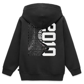 16 ANS, ÉDITION LIMITÉE 2010 16E ANNIVERSAIRE - Sweat Premium à capuche zippé enfant bio - noir - Dos - AI Model Kid Male (0cm)