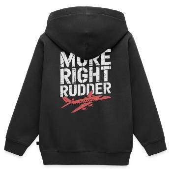Pilote privé Plus gouvernail à droite Pilote de loisir - Sweat Premium à capuche zippé enfant bio - noir - Dos - AI Model Kid Male (0cm)
