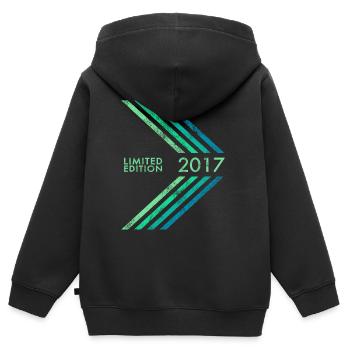 Édition limitée 2017 anniversaires garçons et filles - Sweat Premium à capuche zippé enfant bio - noir - Dos - AI Model Kid Male (0cm)