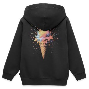 Cornet de Glace Multicolore Splash Ar - Sweat Premium à capuche zippé enfant bio - noir - Dos - AI Model Kid Male (0cm)