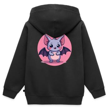 Cute Pastel Goth Bat Character - Kids Premium Organic Zip-up Hoodie - black - Back - AI Model Kid Male (0cm)