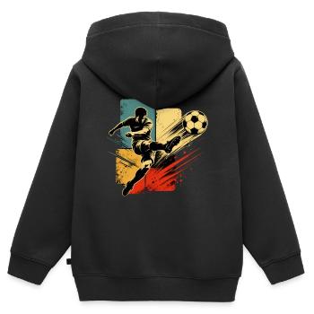 Fußball Retro Vintage - Kinder Premium Organic Zip Hoodie - Schwarz - Hinten - AI Model Kid Male (0cm)