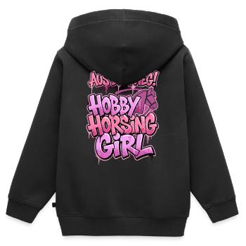 Hobby Horsing Mädchen Graffiti Pferd - Kinder Premium Organic Zip Hoodie - Schwarz - Hinten - AI Model Kid Male (0cm)