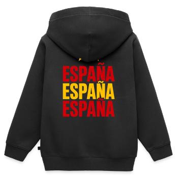 Spanien Schriftzug in Nationalfarben - Kinder Premium Organic Zip Hoodie - Schwarz - Hinten - AI Model Kid Male (0cm)