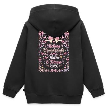 Goodbye Elementary School Hello 5th Grade 2026 - Kids Premium Organic Zip-up Hoodie - black - Back - AI Model Kid Male (0cm)