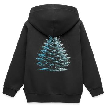 Snow Fir In Winter Winter Tree Winter - Kids Premium Organic Zip-up Hoodie - black - Back - AI Model Kid Male (0cm)