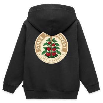 Tomatenpflanzen Ernte Motiv im Vintage-Stil - Kinder Premium Organic Zip Hoodie - Schwarz - Hinten - AI Model Kid Male (0cm)