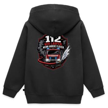 Feuerwehr - Kinder Premium Organic Zip Hoodie - Schwarz - Hinten - AI Model Kid Male (0cm)