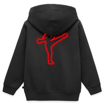 Muay Thai Kampfsport Kickboxer Mädchen Kickboxen - Kinder Premium Organic Zip Hoodie - Schwarz - Hinten - AI Model Kid Male (0cm)