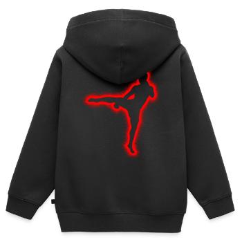 Muay Thai Kampfsport Kickboxer Jungen Kickboxen  - Kinder Premium Organic Zip Hoodie - Schwarz - Hinten - AI Model Kid Male (0cm)