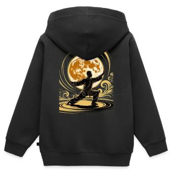 Tai Chi Zen Meditation – Chi Qigong Training - Kinder Premium Organic Zip Hoodie - Schwarz - Hinten - AI Model Kid Male (0cm)