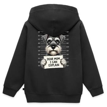 Liebe Mama, ich kann Schnauzer-Humor erklären - Kinder Premium Organic Zip Hoodie - Schwarz - Hinten - AI Model Kid Male (0cm)