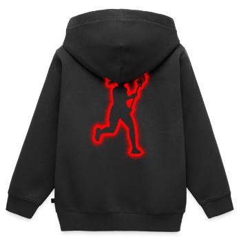 Lacrosse Spieler Damen Kinder Lacrosse Mädchen - Kinder Premium Organic Zip Hoodie - Schwarz - Hinten - AI Model Kid Male (0cm)