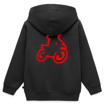 Dirt Bike Motorrad Herren Jungen Motocross Kinder - Kinder Premium Organic Zip Hoodie - Schwarz - Hinten - AI Model Kid Male (0cm)