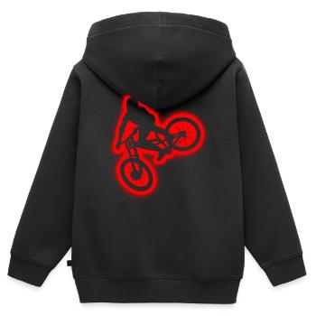 Downhill Bike Mountainbike MTB Herren Jungen - Kinder Premium Organic Zip Hoodie - Schwarz - Hinten - AI Model Kid Male (0cm)