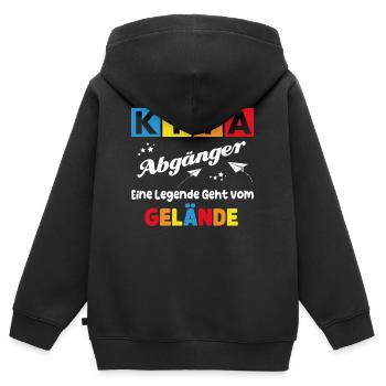 Kita-Abgänger Legende Geht Gelände - Kinder Premium Organic Zip Hoodie - Schwarz - Hinten - AI Model Kid Male (0cm)