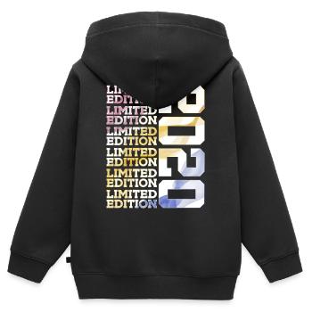 LIMITED EDITION 2020 - 6 JAHRE - 6. GEBURTSTAG - Kinder Premium Organic Zip Hoodie - Schwarz - Hinten - AI Model Kid Male (0cm)