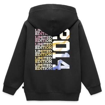 LIMITED EDITION 2014 - 12 JAHRE - 12. GEBURTSTAG - Kinder Premium Organic Zip Hoodie - Schwarz - Hinten - AI Model Kid Male (0cm)