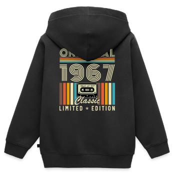 60 Jahre 1967 Vintage Retro Geburtstagsgeschenk - Kinder Premium Organic Zip Hoodie - Schwarz - Hinten - AI Model Kid Male (0cm)
