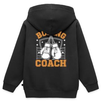 Boxing Coach - Kids Premium Organic Zip-up Hoodie - black - Back - AI Model Kid Male (0cm)