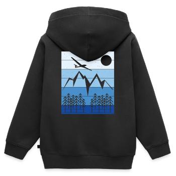 Glider Landscape Design - Kids Premium Organic Zip-up Hoodie - black - Back - AI Model Kid Male (0cm)