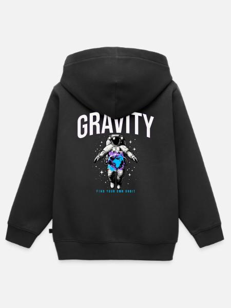 Zero Gravity Astronaut Erde Weltraum - Kinder Premium Organic Zip Hoodie - Schwarz
