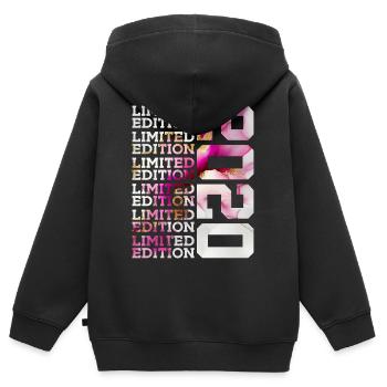 ÉDITION LIMITÉE 2020 - 6 ANS - 6E ANNIVERSAIRE - Sweat Premium à capuche zippé enfant bio - noir - Dos - AI Model Kid Male (0cm)