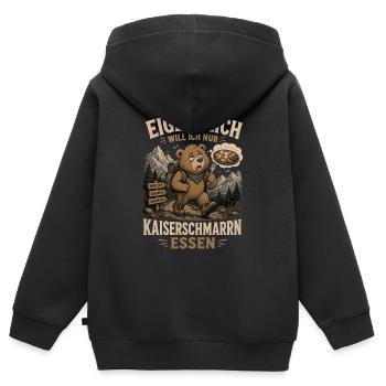 Kaiserschmarrn Wanderer - Kinder Premium Organic Zip Hoodie - Schwarz - Hinten - AI Model Kid Male (0cm)