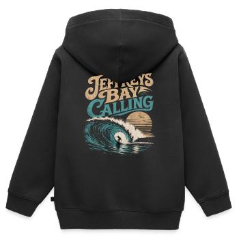Jeffreys Bay Surfen - Kinder Premium Organic Zip Hoodie - Schwarz - Hinten - AI Model Kid Male (0cm)